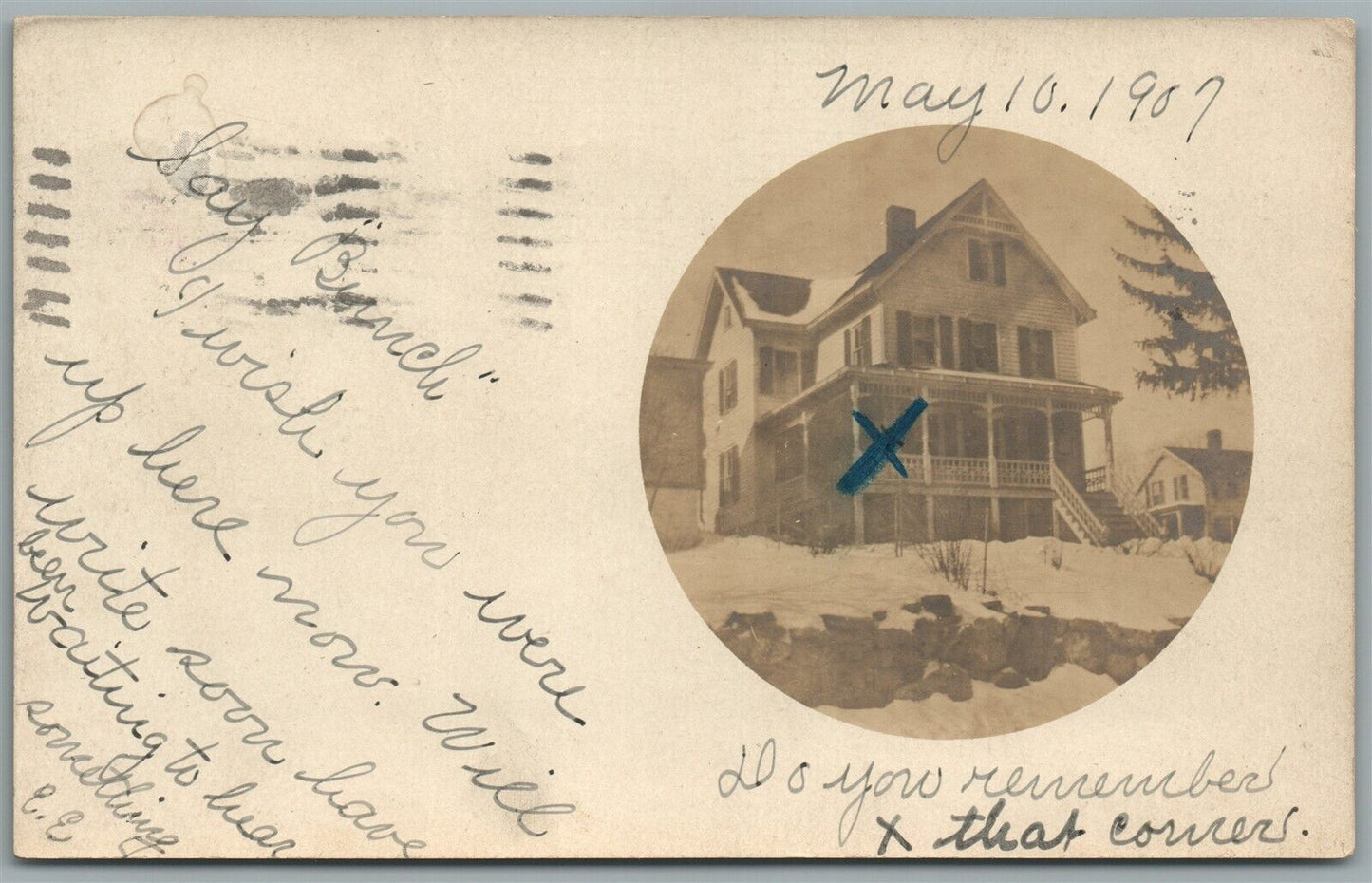 WHITE PLAINS NY HOUSE ANTIQUE REAL PHOTO POSTCARD RPPC