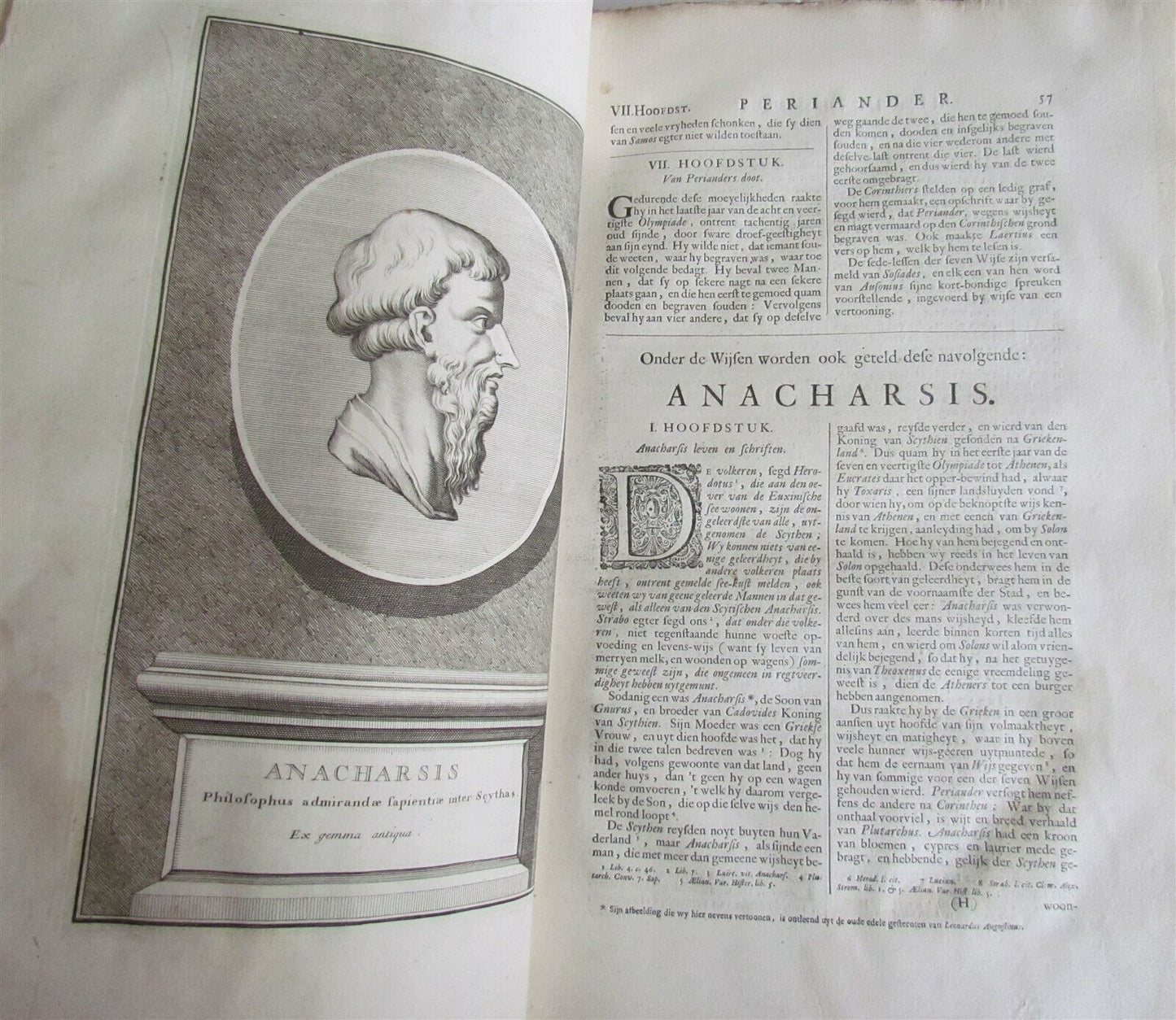 1702 DESCRIPTION of GREEK & EASTERN PHILOSOPHERS FOLIO antique 45 ENGRAVINGS