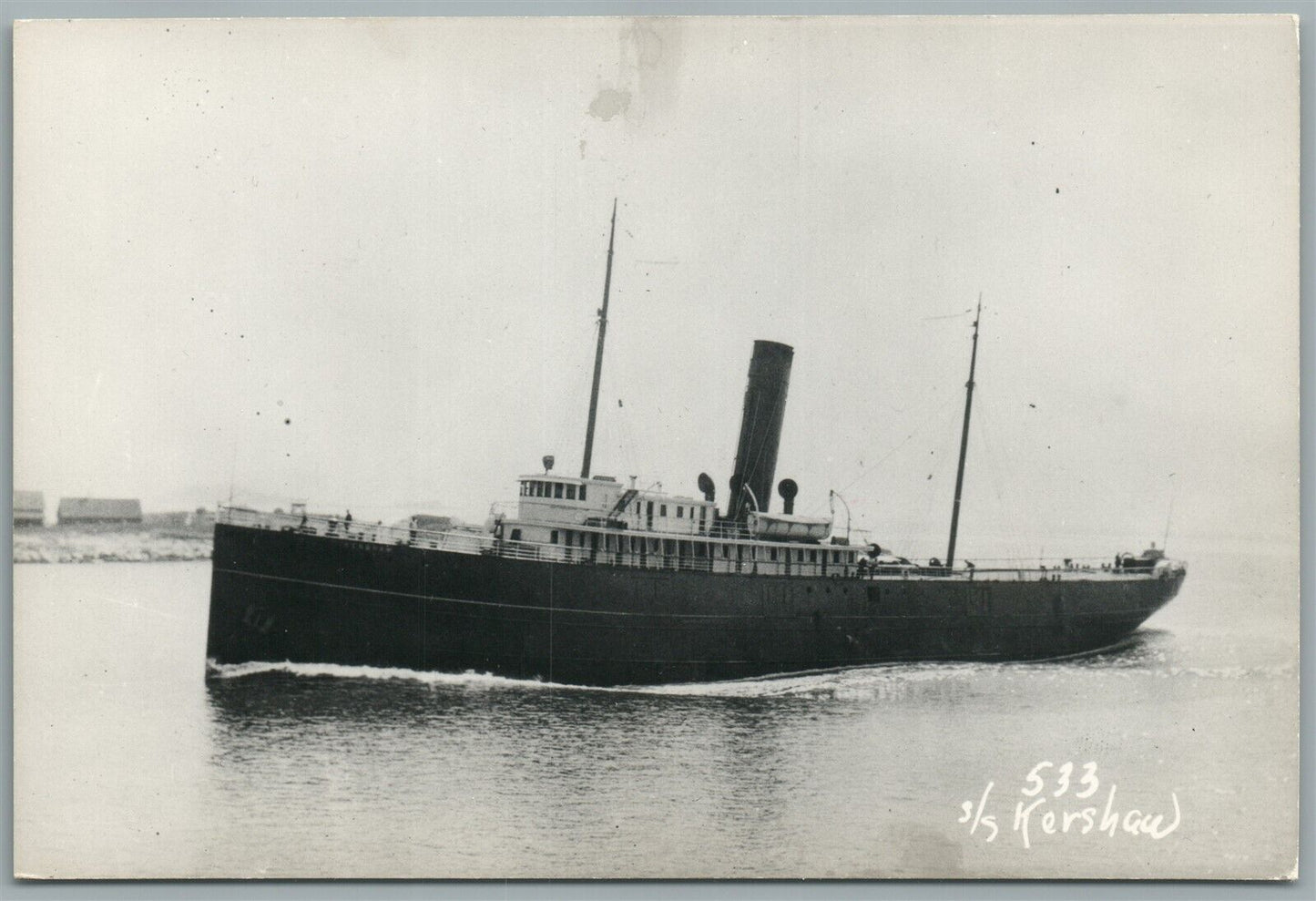 STEAMSHIP KERSHAW VINTAGE REAL PHOTO POSTCARD RPPC