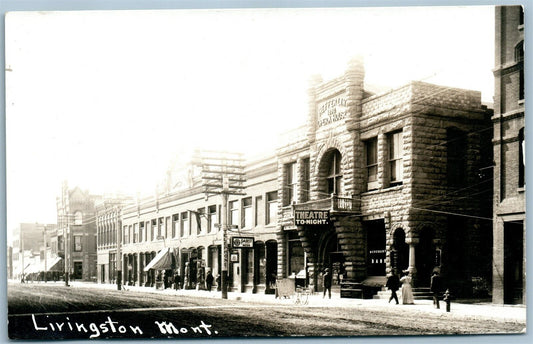 LIVINGSTON MT HEFFERLIN OPERA HOUSE ANTIQUE REAL PHOTO POSTCARD RPPC