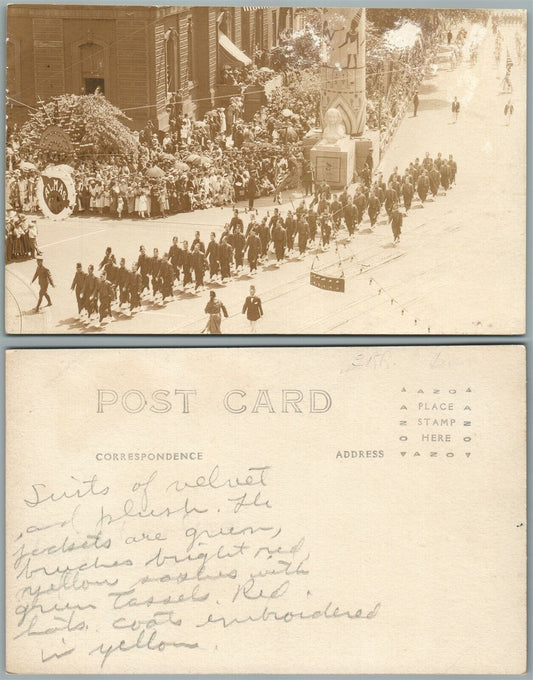 SHRINERS PARADE ANTIQUE REAL PHOTO POSTCARD RPPC