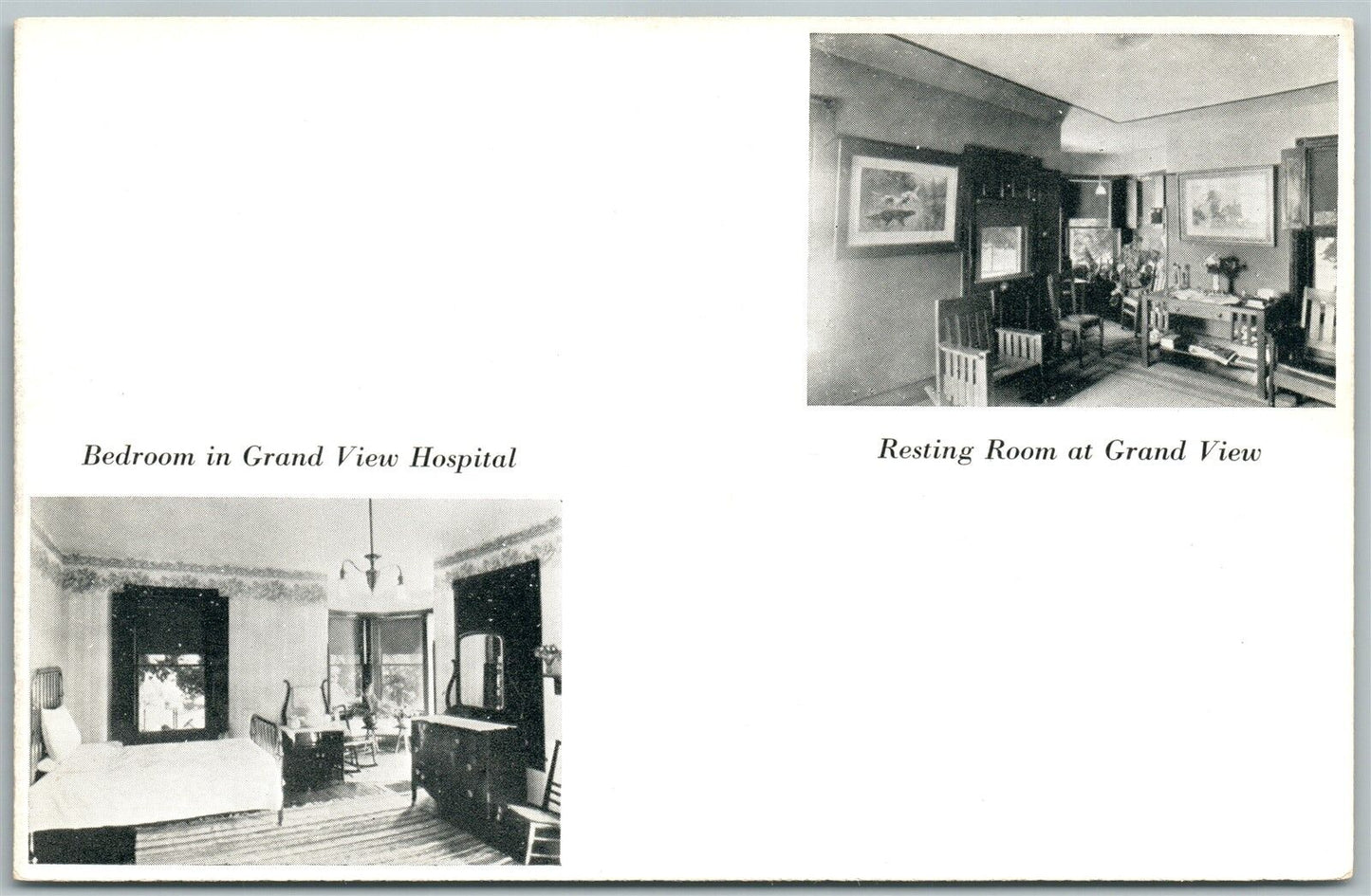 SELLERSVILLE BUCKS COUNTY PA GRAND VIEW HOSPITAL ANTIQUE POSTCARD DOUBLE SIDED