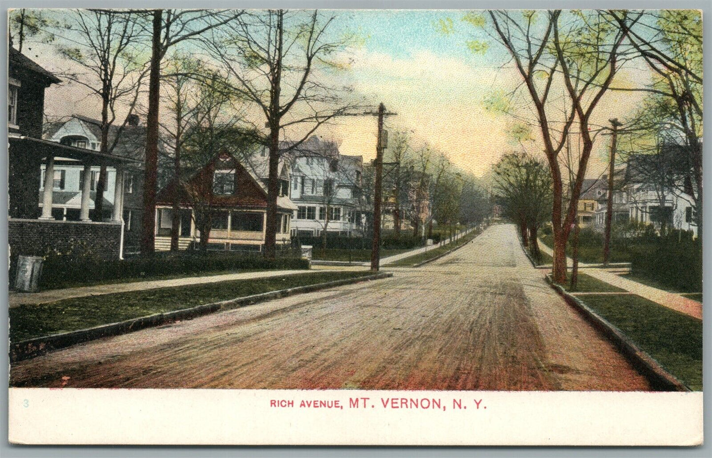 MT. VERNON NY RICH AVENUE ANTIQUE POSTCARD