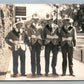 YOUNG MEN in FIRE FIGHTERS HATS ANTIQUE REAL PHOTO POSTCARD RPPC