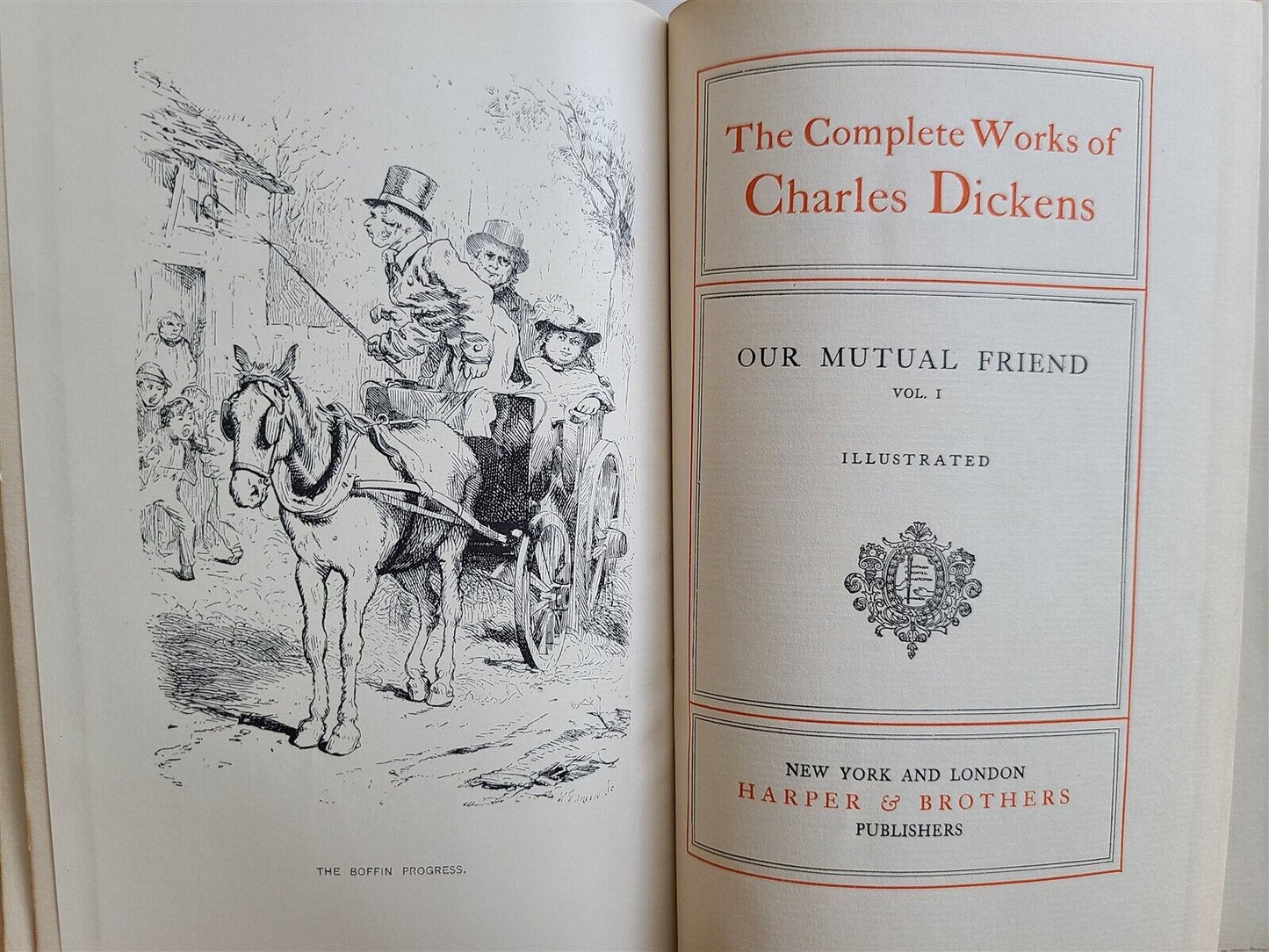 1900 COMPLETE WORKS of CHARLES DICKENS antique 30 VOLUMES in ENGLISH