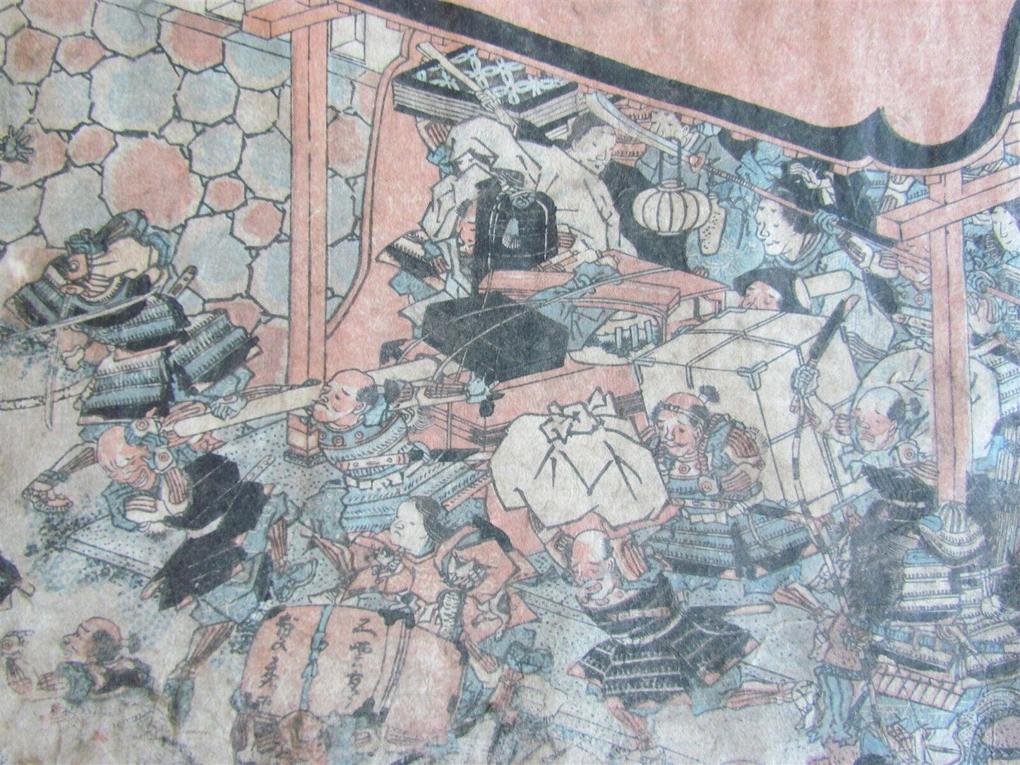 JAPANESE WOODBLOCK PRINT DIPTYCH by UTAGAWA SADAHIDE EDO PERIOD