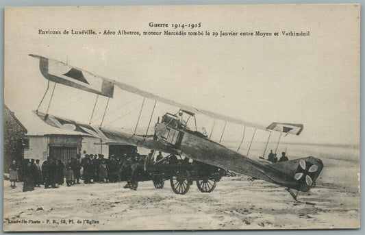 WWI ERA FRENCH BIPLANE AERO ALBATROS ANTIQUE POSTCARD aeroplane