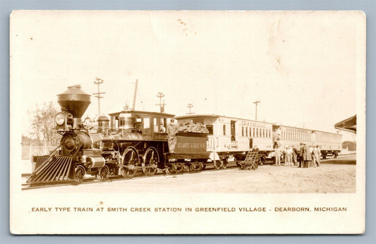 DEARBORN MI SMITH CREEK RAILROAD STATION VINTAGE REAL PHOTO POSTCARD RPPC