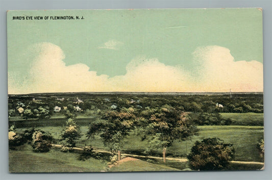 FLEMINGTON NJ BIRDS EYE VIEW ANTIQUE POSTCARD