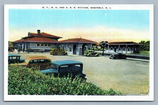 WESTERLY RI RAILROAD STATION ANTIQUE POSTCARD RAILWAY TRAIN DEPOT