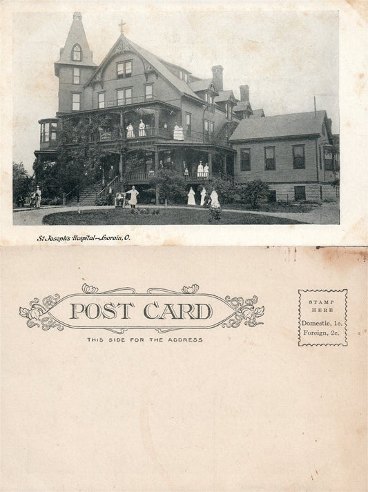 LORAIN OH ST.JOSEPH'S HOPSPITAL UNDIVIDED ANTIQUE POSTCARD