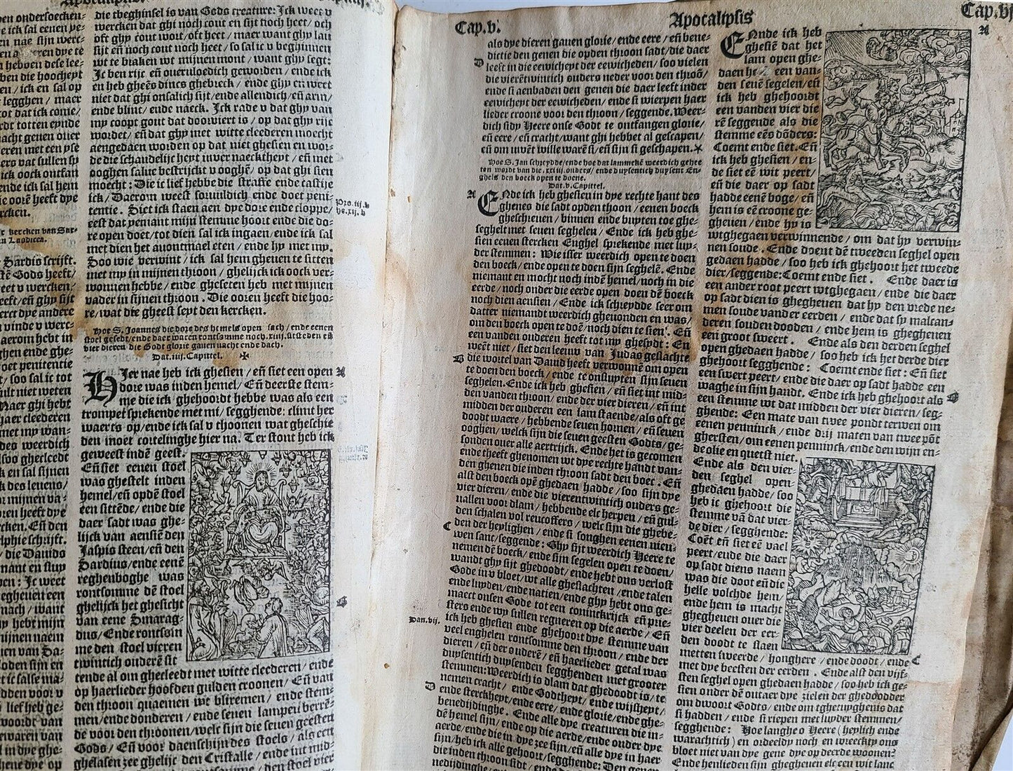 1565 BIBLE in DUTCH ILLUSTRATED 16th CENTURY antique FOLIO VELLUM BOUND rare