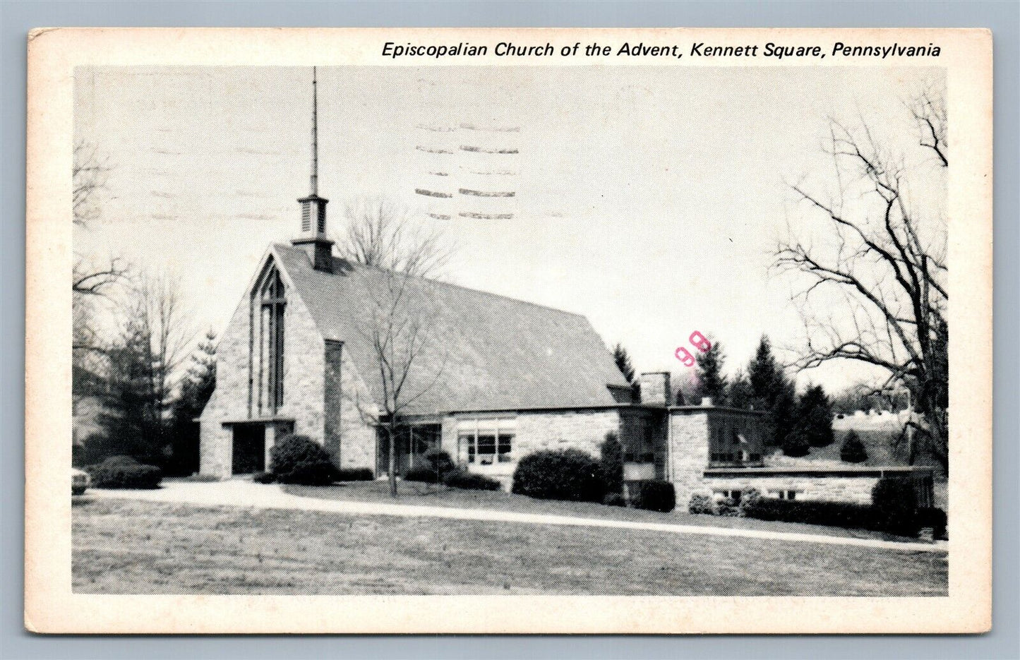 KENNET SQUARE PA EPISCOPALIAN CHURCH OF THE ADVENT VINTAGE POSTCARD