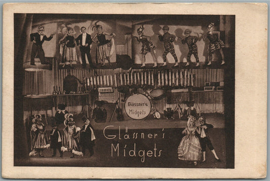 GLASSNER'S MIDGETS THEATER ANTIQUE POSTCARD