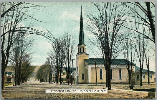 PAINTED POST NY METHODIST CHURCH ANTIQUE POSTCARD