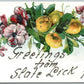 SLATE LICK PA GREETINGS EMBOSSED ANTIQUE POSTCARD
