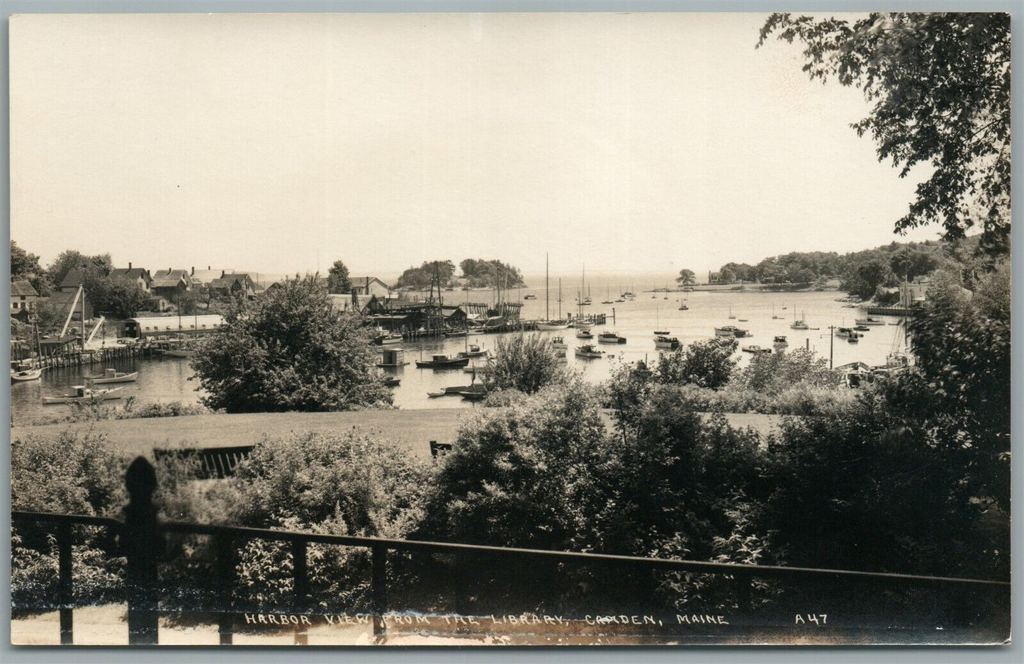 CAMDEN ME HARBOR VIEW ANTIQUE REAL PHOTO POSTCARD RPPC