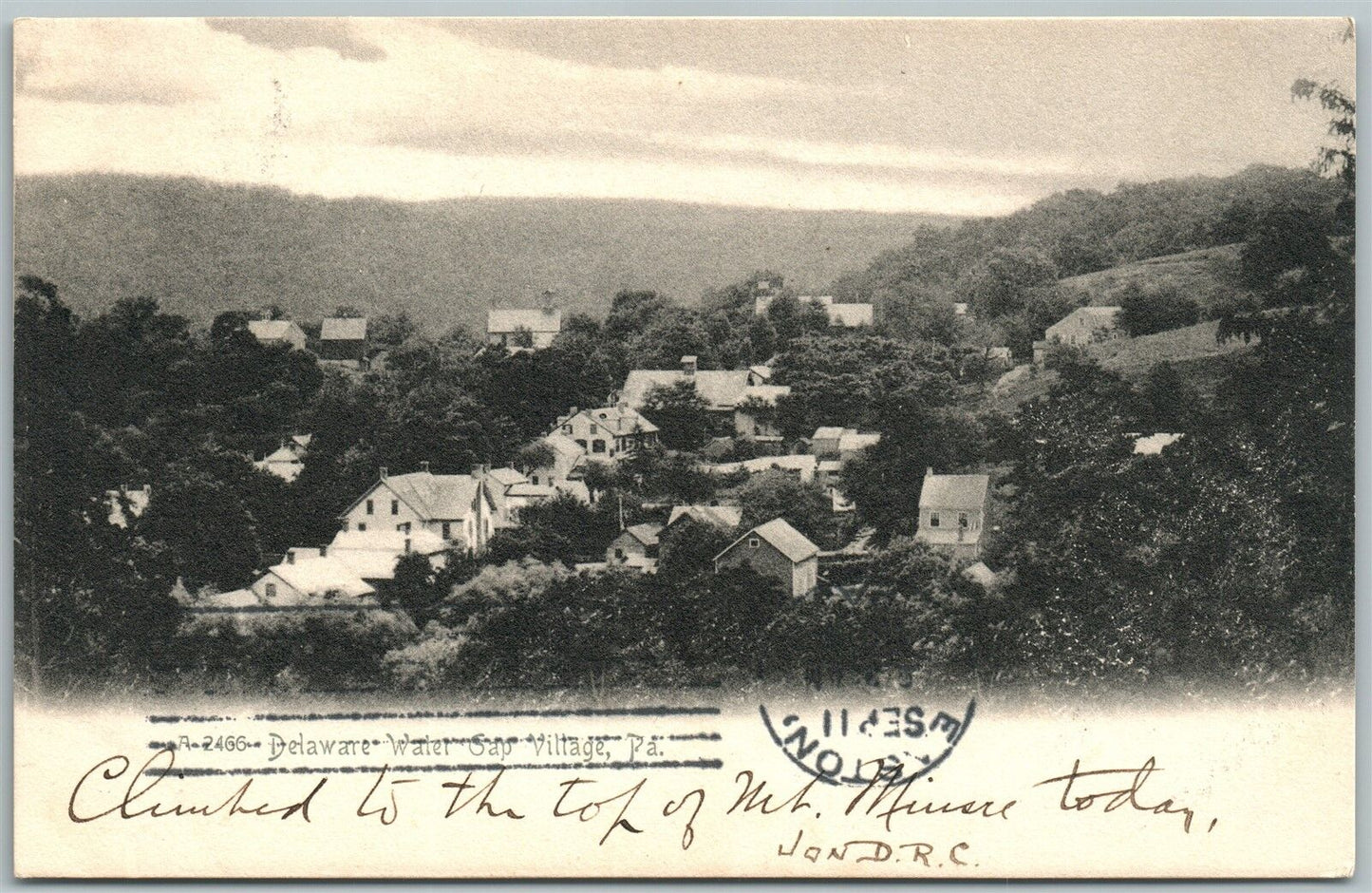 DELAWARE WATER GAP PA VILLAGE UNDIVIDED 1905 ANTIQUE POSTCARD