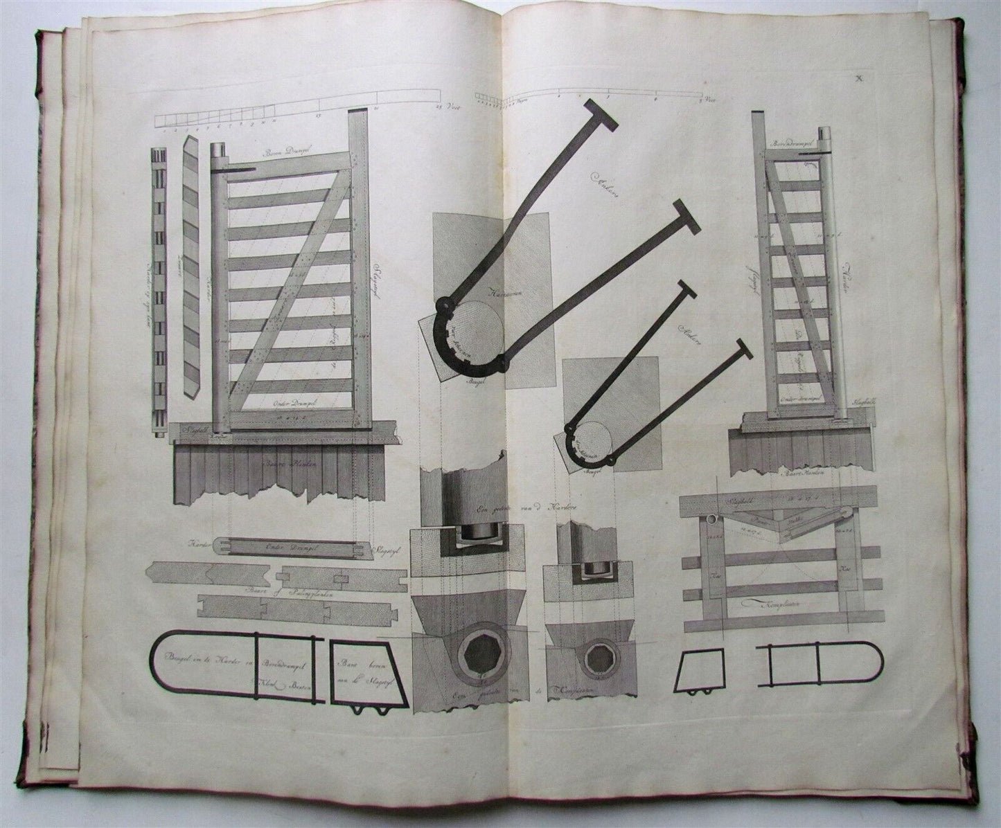 1736 THEATRUM MACHINARUM FULLY ILLUSTRATED OVERSIZED FOLIO antique