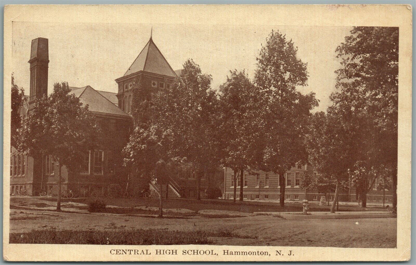 HAMMONTON NJ CENTRAL HIGH SCHOOL ANTIQUE POSTCARD