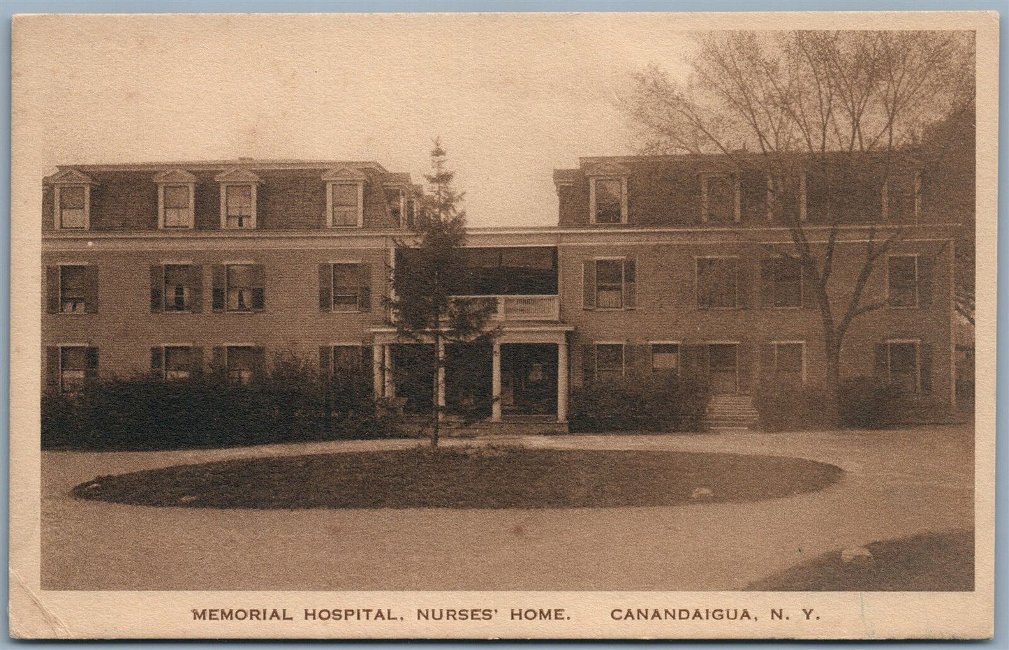 CANANDAIGUA NY MEMORIAL HOSPITAL NURSES HOME VINTAGE POSTCARD