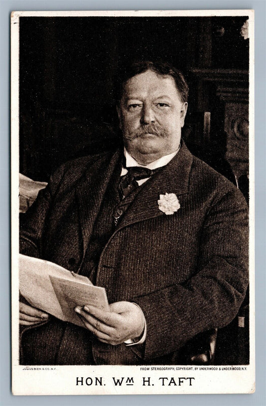 PRESIDENT Wm. H. TAFT ANTIQUE PATRIOTIC POSTCARD