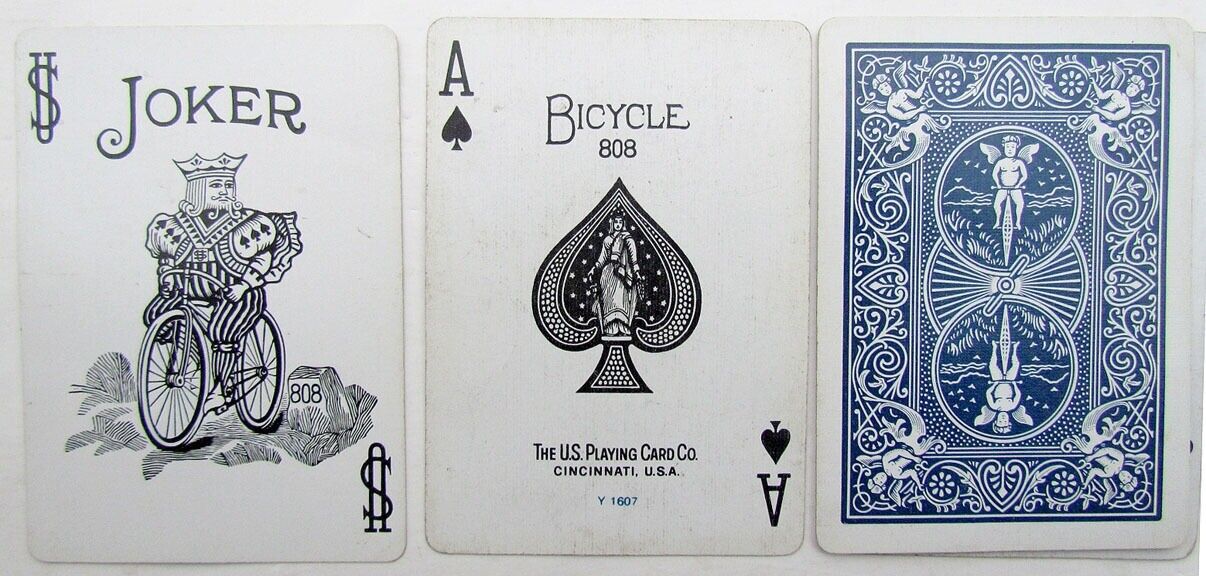 VINTAGE BICYCLE No.808 PLAYING CARDS RIDER BLUE BACK DECK