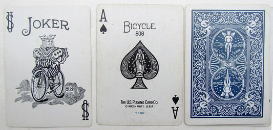 VINTAGE BICYCLE No.808 PLAYING CARDS RIDER BLUE BACK DECK