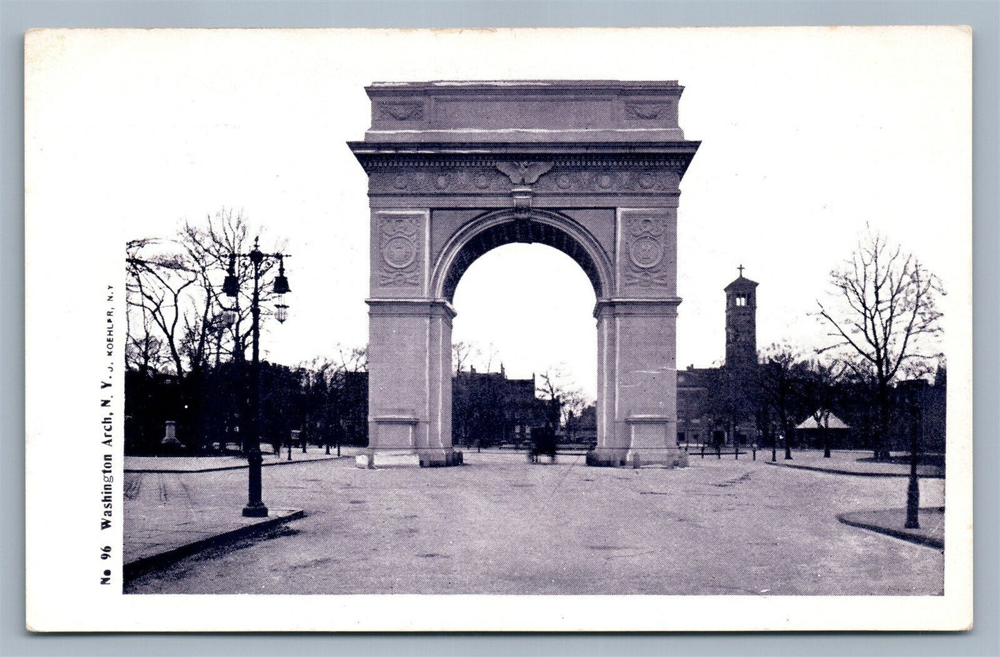 NEW YORK NY WASHINGTON ARCH ANTIQUE POSTCARD by J.KOEHLER