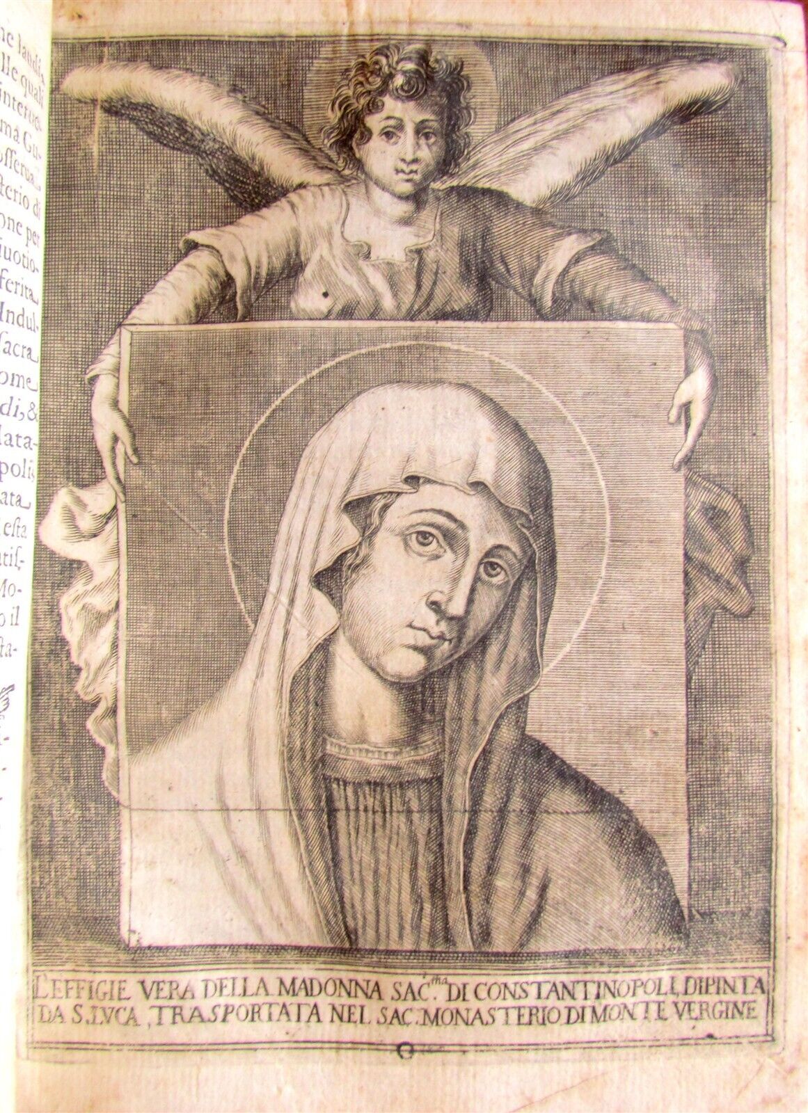 1654 ICONOLOGY of BLACK MADONNA ICON by Marco De Marsellis antique VELLUM RARE