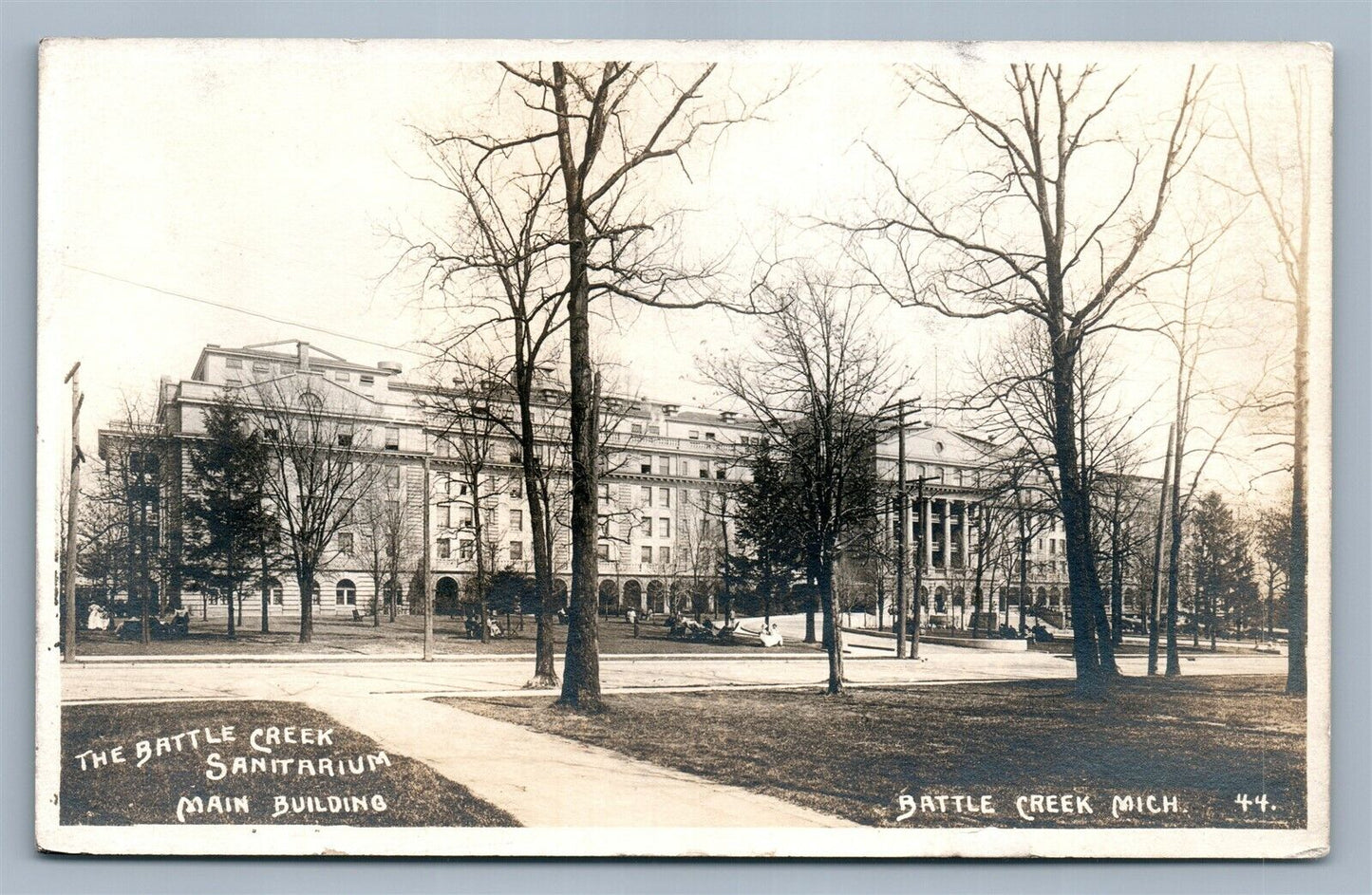 BATTLE CREEK MI SANITARIUM ANTIQUE REAL PHOTO POSTCARD RPPC