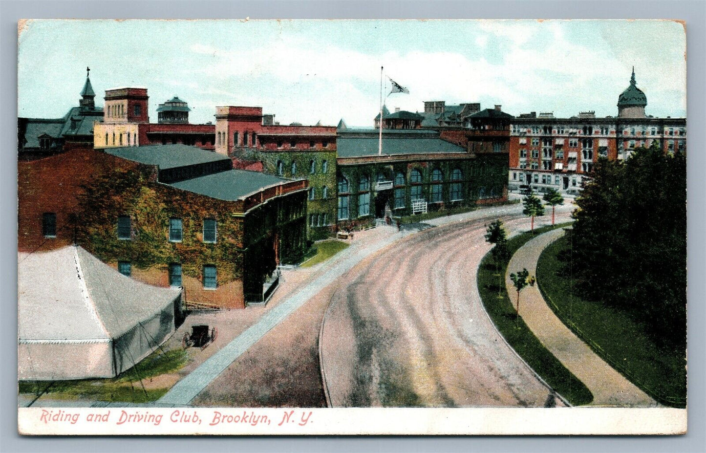 BROOKLYN NY RIDING & DRIVING CLUB ANTIQUE POSTCARD