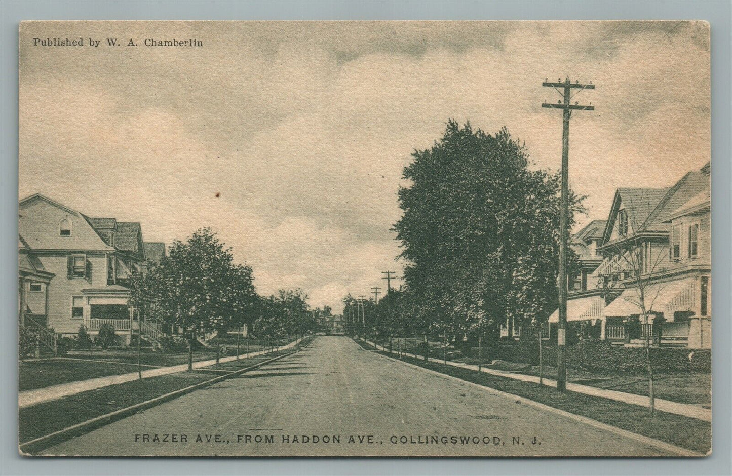 COLLINGSWOOD NJ FRAZER AVE. ANTIQUE POSTCARD