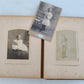 PHOTO ALBUM VICTORIAN antique with 20 PHOTOS nice embossed leather binding 19 c.