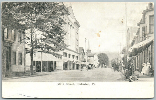 EMPLENTON PA MAIN STREET 1908 ANTIQUE POSTCARD