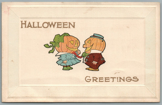 HALLOWEEN GREETINGS ANTIQUE EMBOSSED POSTCARD