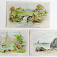 PUZZLE TRADE CARDS set of 3 ANTIQUE VICTORIAN