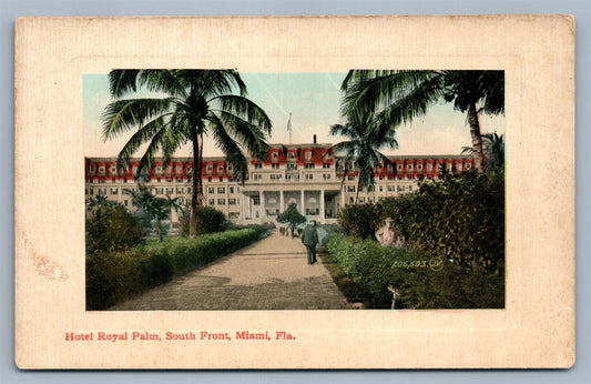 MIAMI FL HOTEL ROYAL PALM ANTIQUE POSTCARD