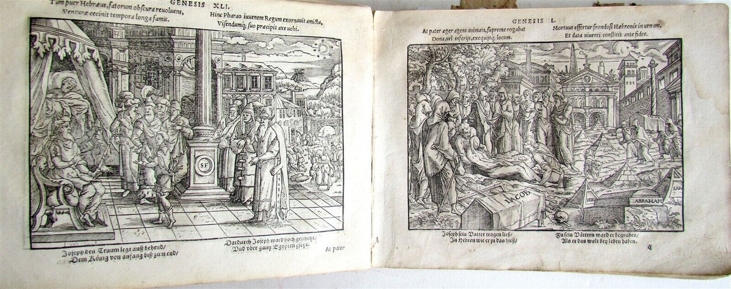 1564 BIBLE FIGURES antique RARE ILLUSTRATED 124 WOODCUTS JOST AMMAN 1st EDITION