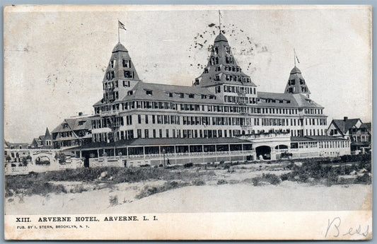 ARVERNE HOTEL LONG ISLAND NY 1906 UNDIVIDED ANTIQUE POSTCARD