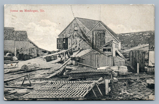 MONHEGAN ME ANTIQUE POSTCARD