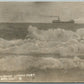 STEAM BARGE LEAVING PORT 1911 ANTIQUE REAL PHOTO POSTCARD RPPC