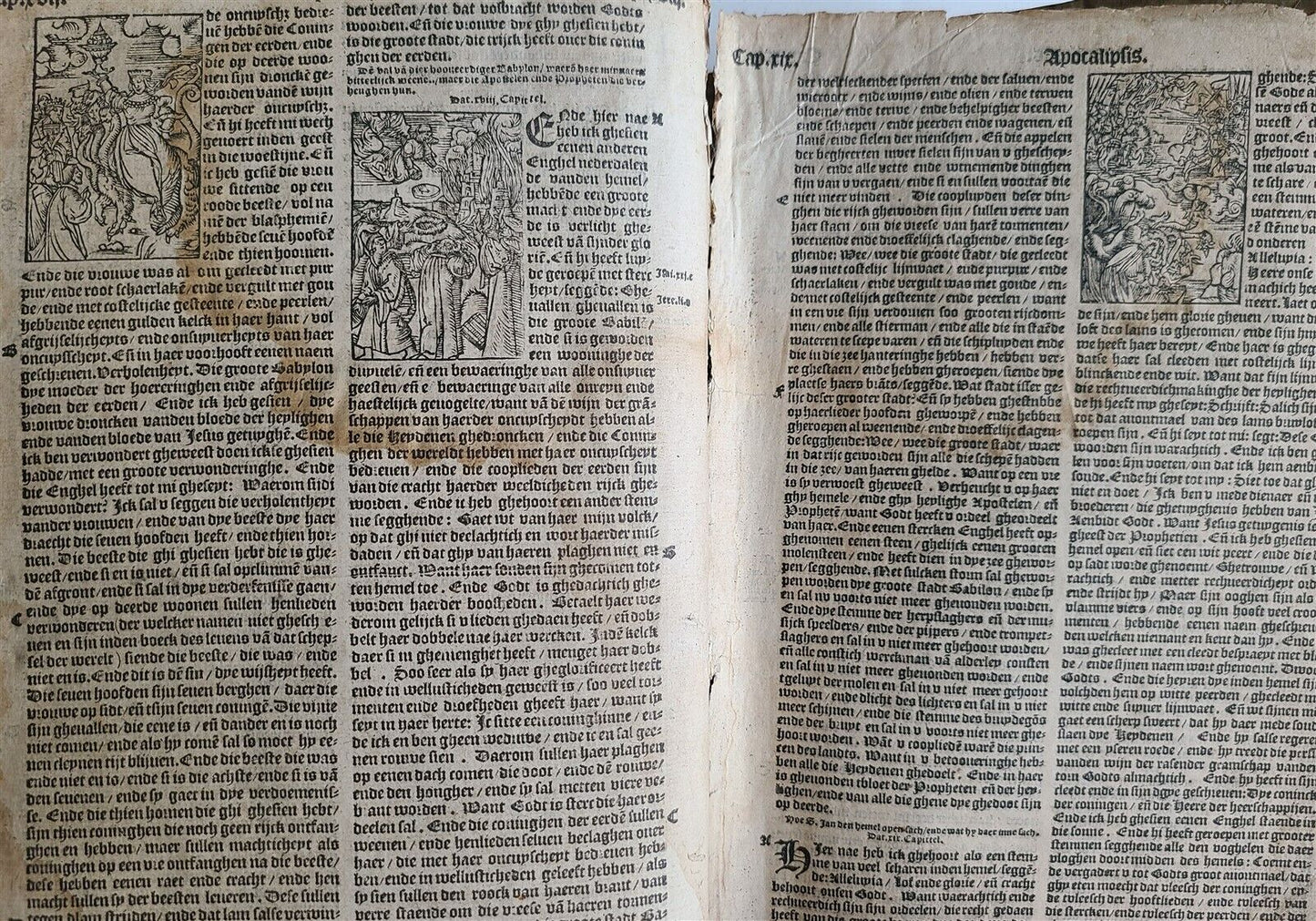 1565 BIBLE in DUTCH ILLUSTRATED 16th CENTURY antique FOLIO VELLUM BOUND rare