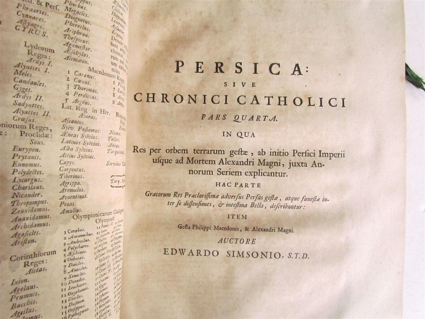 1729 CHRONICON HISTORIAM CATHOLICAM VELLUM BOUND MASSIVE FOLIO antique in LATIN