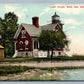 DETROIT MI BELLE ISLE LIGHT HOUSE ANTIQUE POSTCARD w/ CORK CANCEL