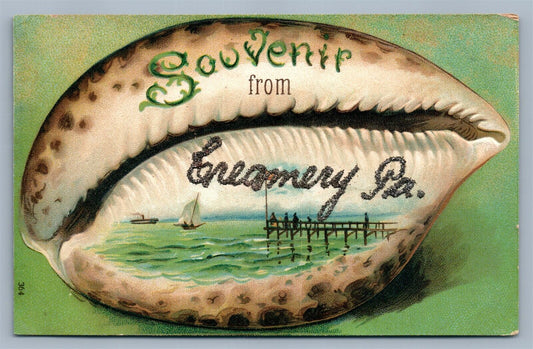 CREAMERY PA SHELL SOUVENIR ANTIQUE POSTCARD