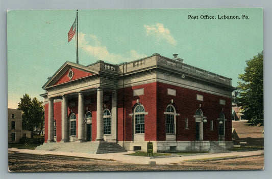 LEBANON PA POST OFFICE ANTIQUE POSTCARD
