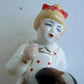 RUSSIAN 1950s PORCELAIN FIGURE GIRL w/ DOG & DOLL vintage