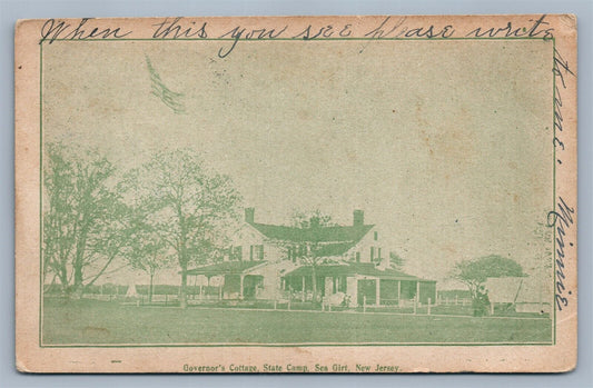 SEA GIRT NJ GOVERNOR'S COTTAGE STATE CAMP ANTIQUE POSTCARD