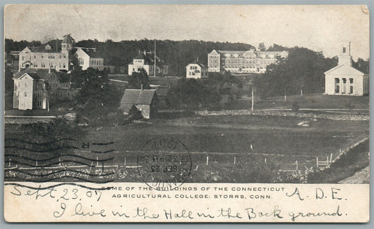 STORRS CT AGRICULTURAL COLLEGE ANTIQUE POSTCARD